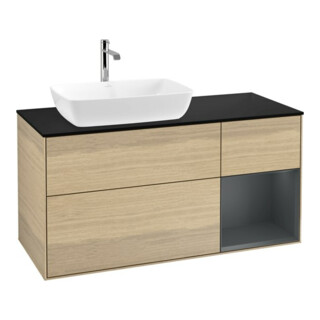 V&B Waschtischunterschrank Wandbeleuchtung Finion 120cm, Pl bla m, Reg md m Lac, Oa ven