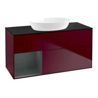 V&B Waschtischunterschrank Wandbeleuchtung Finion 120cm, Pl bla m, Reg md m Lac, Peo m