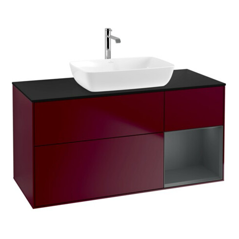 V&B Waschtischunterschrank Wandbeleuchtung Finion 120cm, Pl bla m, Reg md m Lac, Peo m