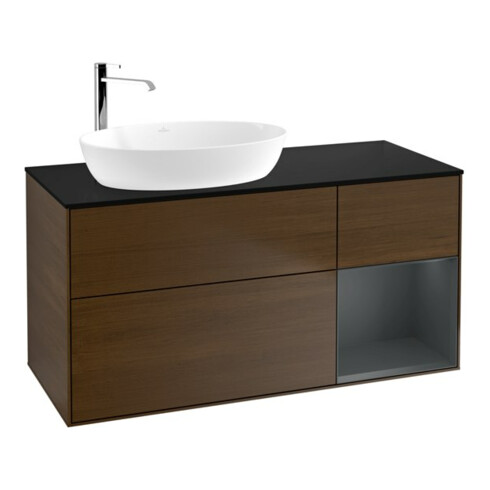V&B Waschtischunterschrank Wandbeleuchtung Finion 120cm, Pl bla m, Reg md m Lac, wal ven