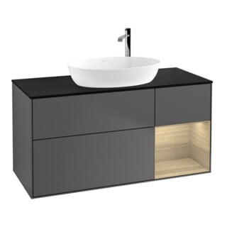 V&B Waschtischunterschrank Wandbeleuchtung Finion 120cm, Pl bla m, Reg Oa ven, Anthrac. m