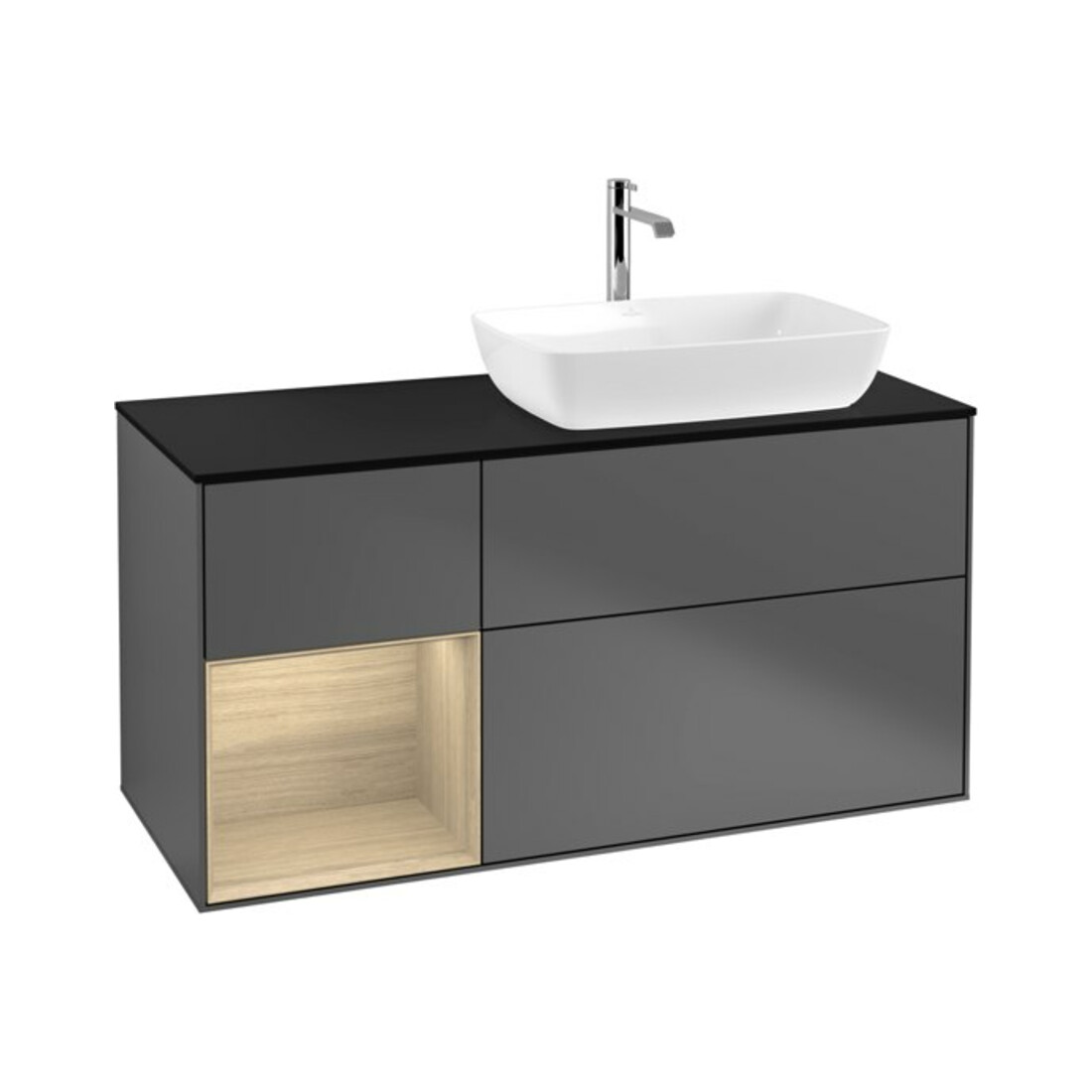 V&B Waschtischunterschrank Wandbeleuchtung Finion 120cm, Pl bla m, Reg Oa ven, Anthrac. m