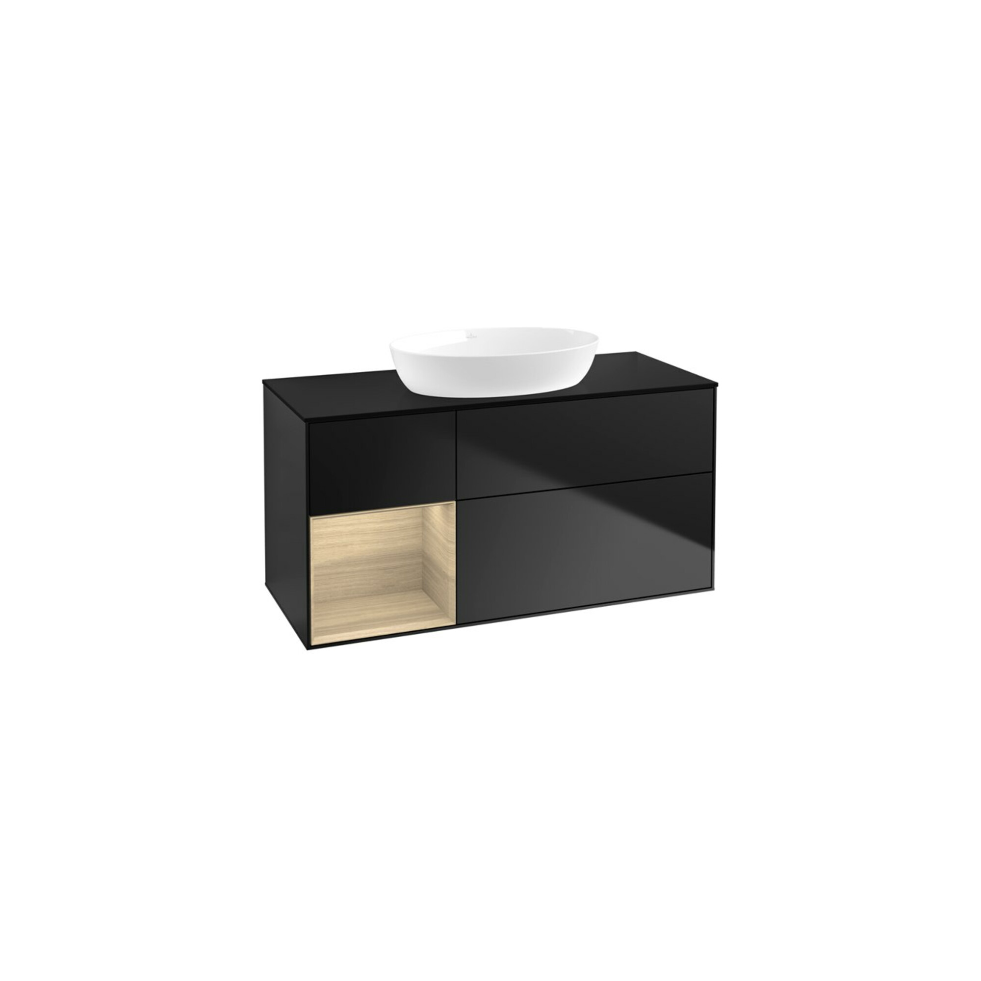 V&B Waschtischunterschrank Wandbeleuchtung Finion 120cm, Pl bla m, Reg Oa ven, bla m Lac ; Villeroy & Boch