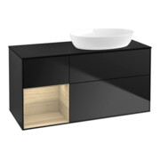 V&B Waschtischunterschrank Wandbeleuchtung Finion 120cm, Pl bla m, Reg Oa ven, bla m Lac