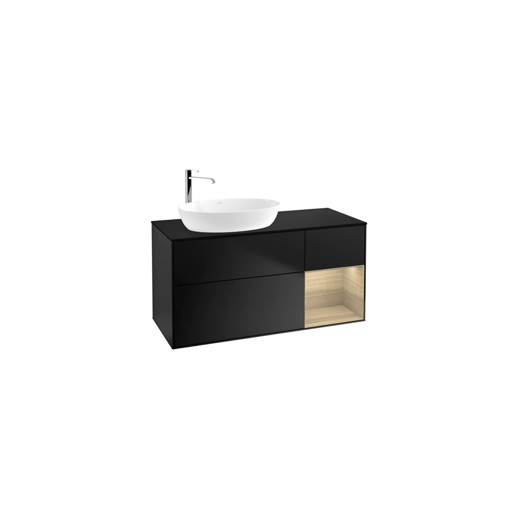 V&B Waschtischunterschrank Wandbeleuchtung Finion 120cm, Pl bla m, Reg Oa ven, bla m Lac ; Villeroy & Boch