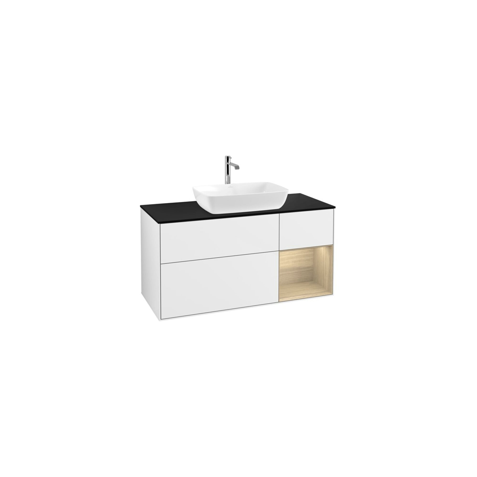 V&B Waschtischunterschrank Wandbeleuchtung Finion 120cm, Pl bla m, Reg Oa ven, glo wh. Lac ; Villeroy & Boch