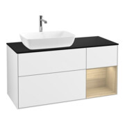 V&B Waschtischunterschrank Wandbeleuchtung Finion 120cm, Pl bla m, Reg Oa ven, glo wh. Lac