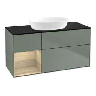 V&B Waschtischunterschrank Wandbeleuchtung Finion 120cm, Pl bla m, Reg Oa ven, Oli. m Lac