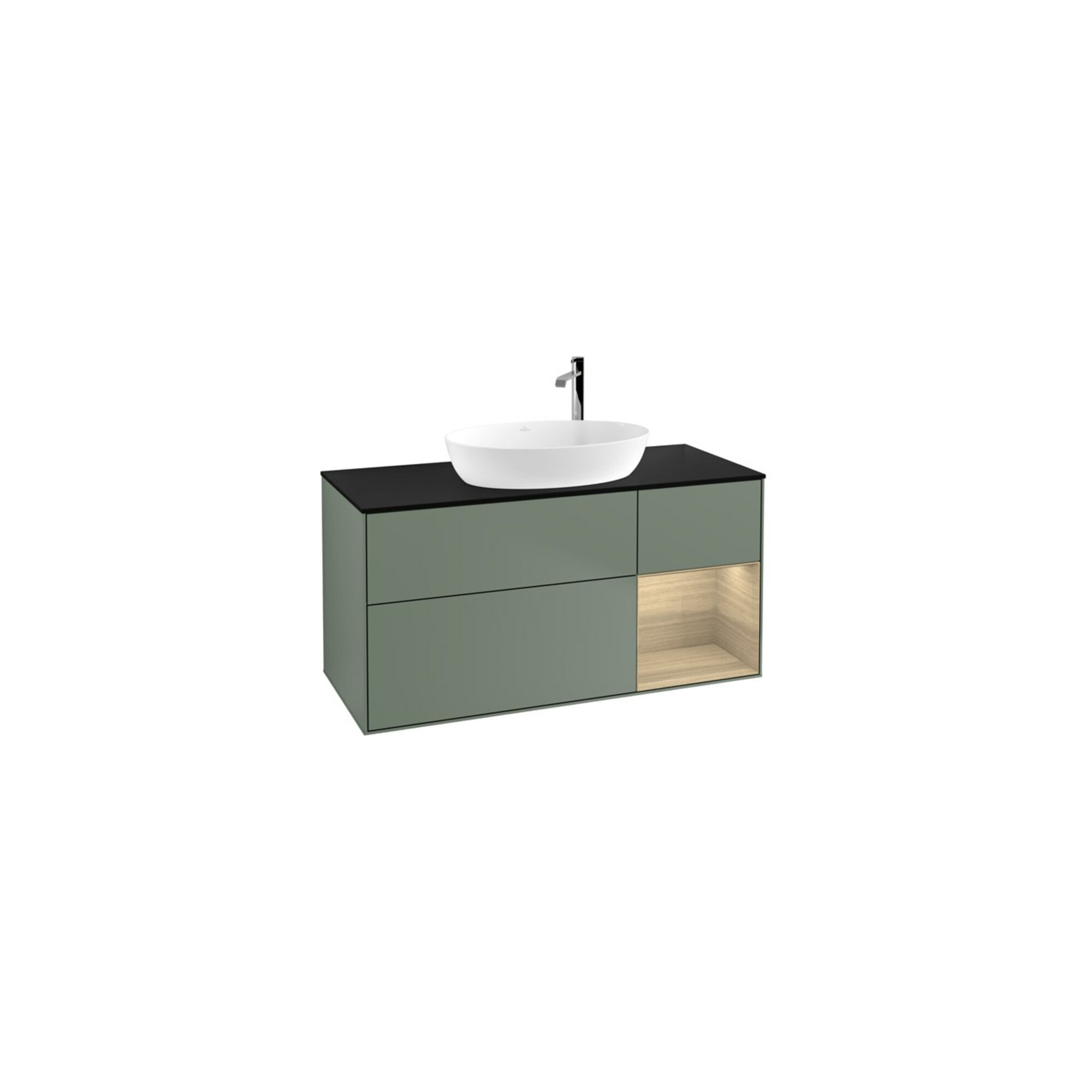 V&B Waschtischunterschrank Wandbeleuchtung Finion 120cm, Pl bla m, Reg Oa ven, Oli. m Lac ; Villeroy & Boch