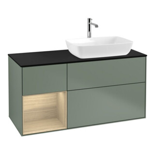 V&B Waschtischunterschrank Wandbeleuchtung Finion 120cm, Pl bla m, Reg Oa ven, Oli. m Lac