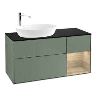 V&B Waschtischunterschrank Wandbeleuchtung Finion 120cm, Pl bla m, Reg Oa ven, Oli. m Lac