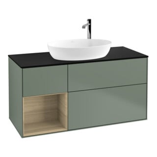 V&B Waschtischunterschrank Wandbeleuchtung Finion 120cm, Pl bla m, Reg Oa ven, Oli. m Lac