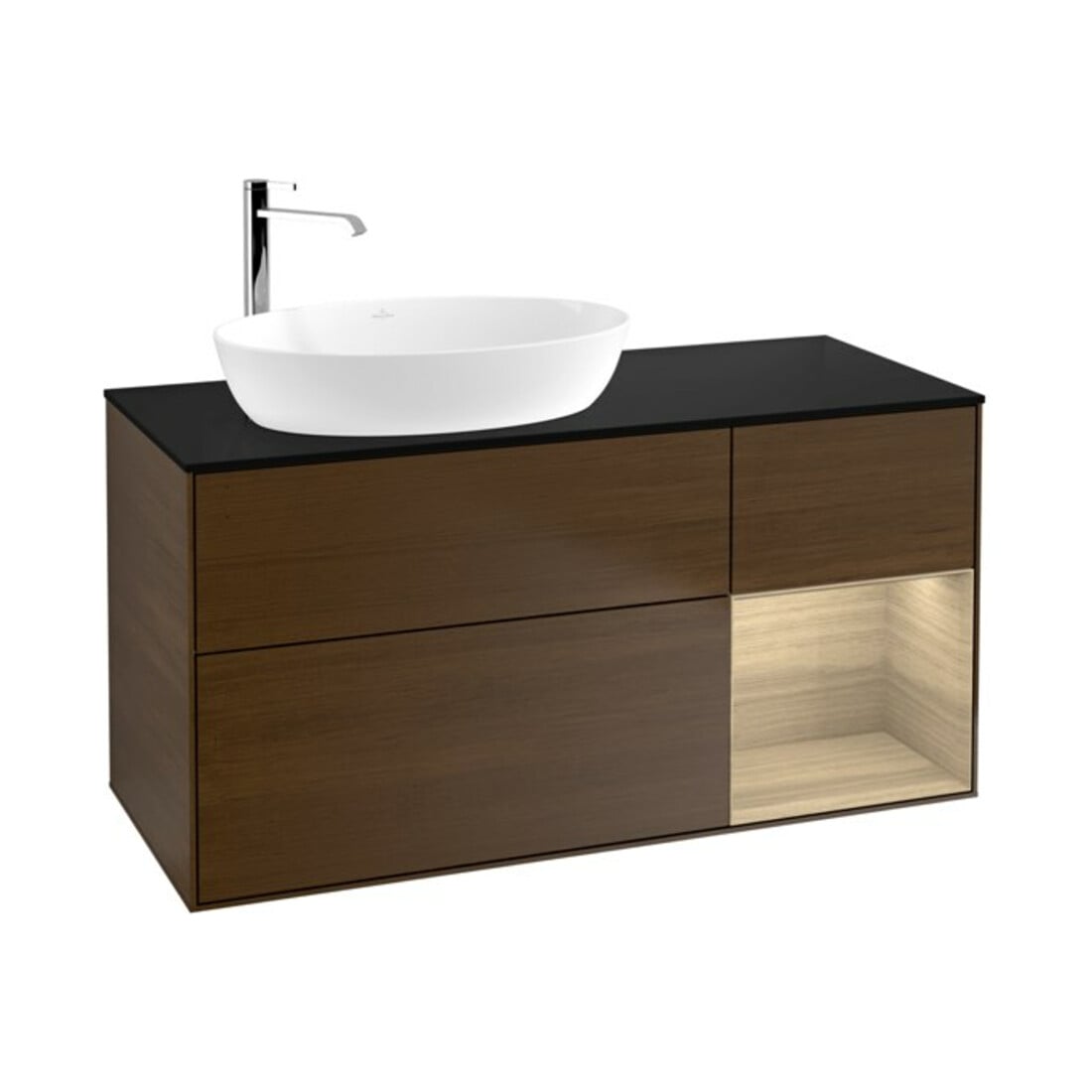 V&B Waschtischunterschrank Wandbeleuchtung Finion 120cm, Pl bla m, Reg Oa ven, wal ven