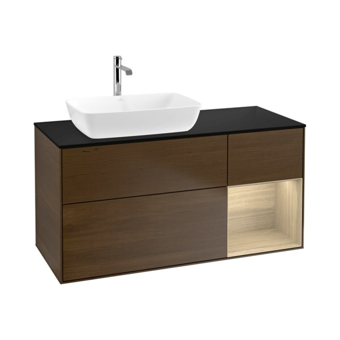 V&B Waschtischunterschrank Wandbeleuchtung Finion 120cm, Pl bla m, Reg Oa ven, wal ven