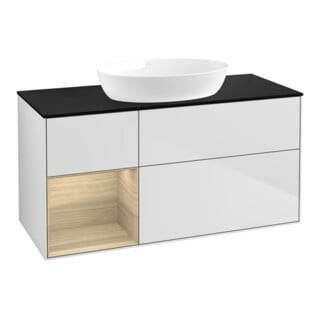 V&B Waschtischunterschrank Wandbeleuchtung Finion 120cm, Pl bla m, Reg Oa ven, wh. m Lac