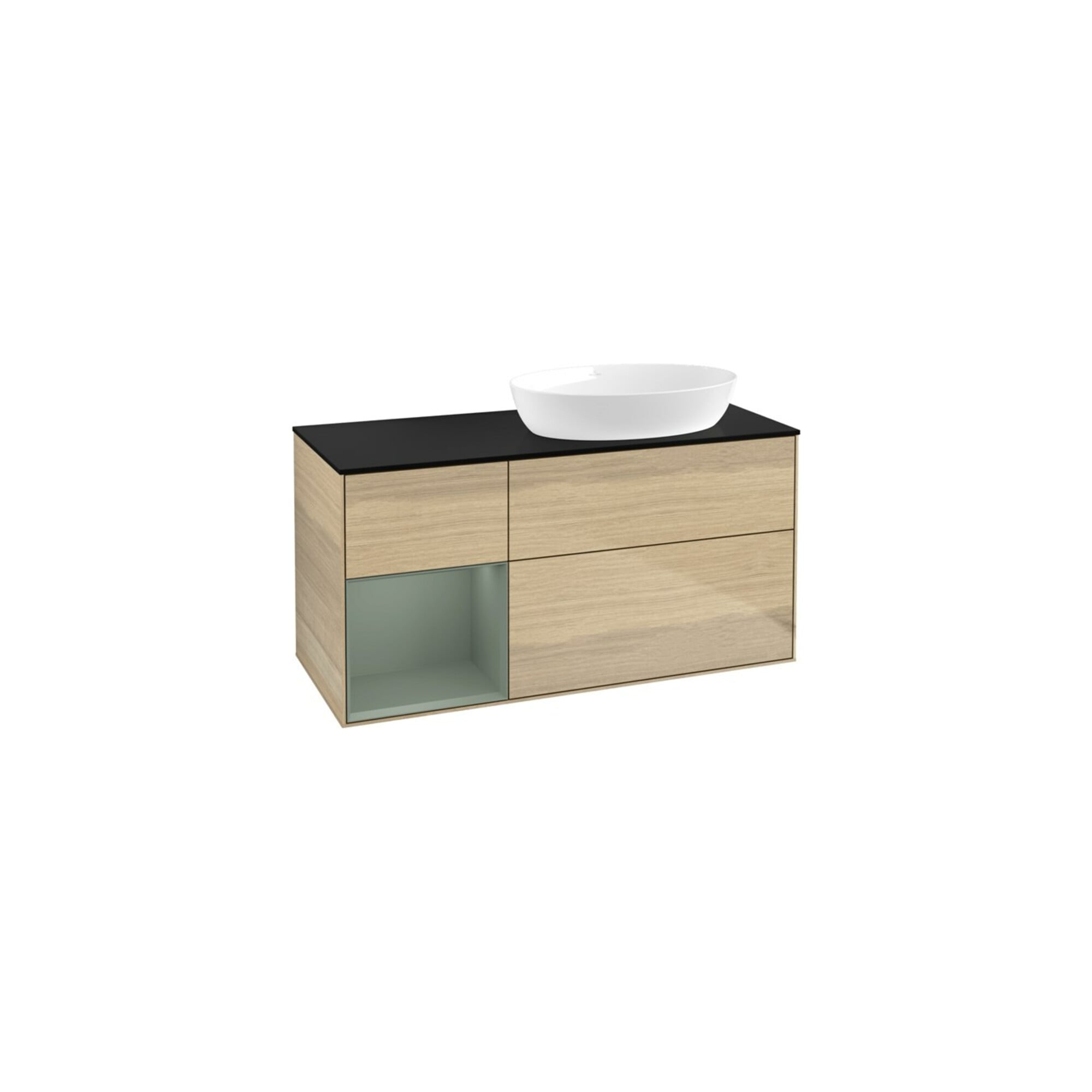 V&B Waschtischunterschrank Wandbeleuchtung Finion 120cm, Pl bla m, Reg Oli. m Lac, Oa ven ; Villeroy & Boch