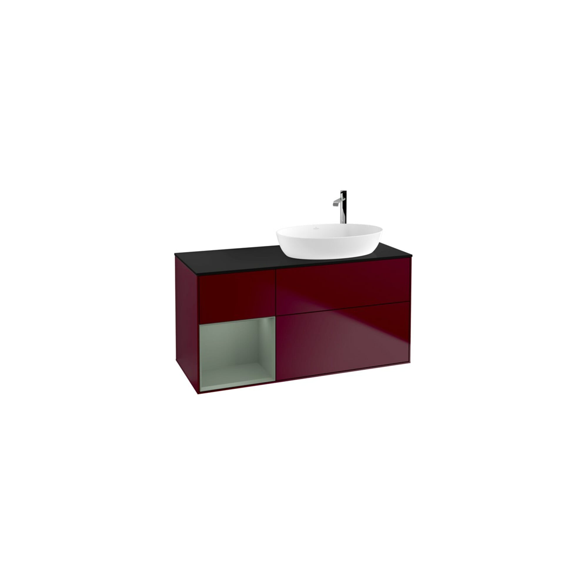 V&B Waschtischunterschrank Wandbeleuchtung Finion 120cm, Pl bla m, Reg Oli. m Lac, Peo m ; Villeroy & Boch