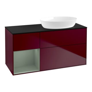V&B Waschtischunterschrank Wandbeleuchtung Finion 120cm, Pl bla m, Reg Oli. m Lac, Peo m