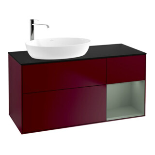 V&B Waschtischunterschrank Wandbeleuchtung Finion 120cm, Pl bla m, Reg Oli. m Lac, Peo m