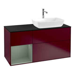 V&B Waschtischunterschrank Wandbeleuchtung Finion 120cm, Pl bla m, Reg Oli. m Lac, Peo m