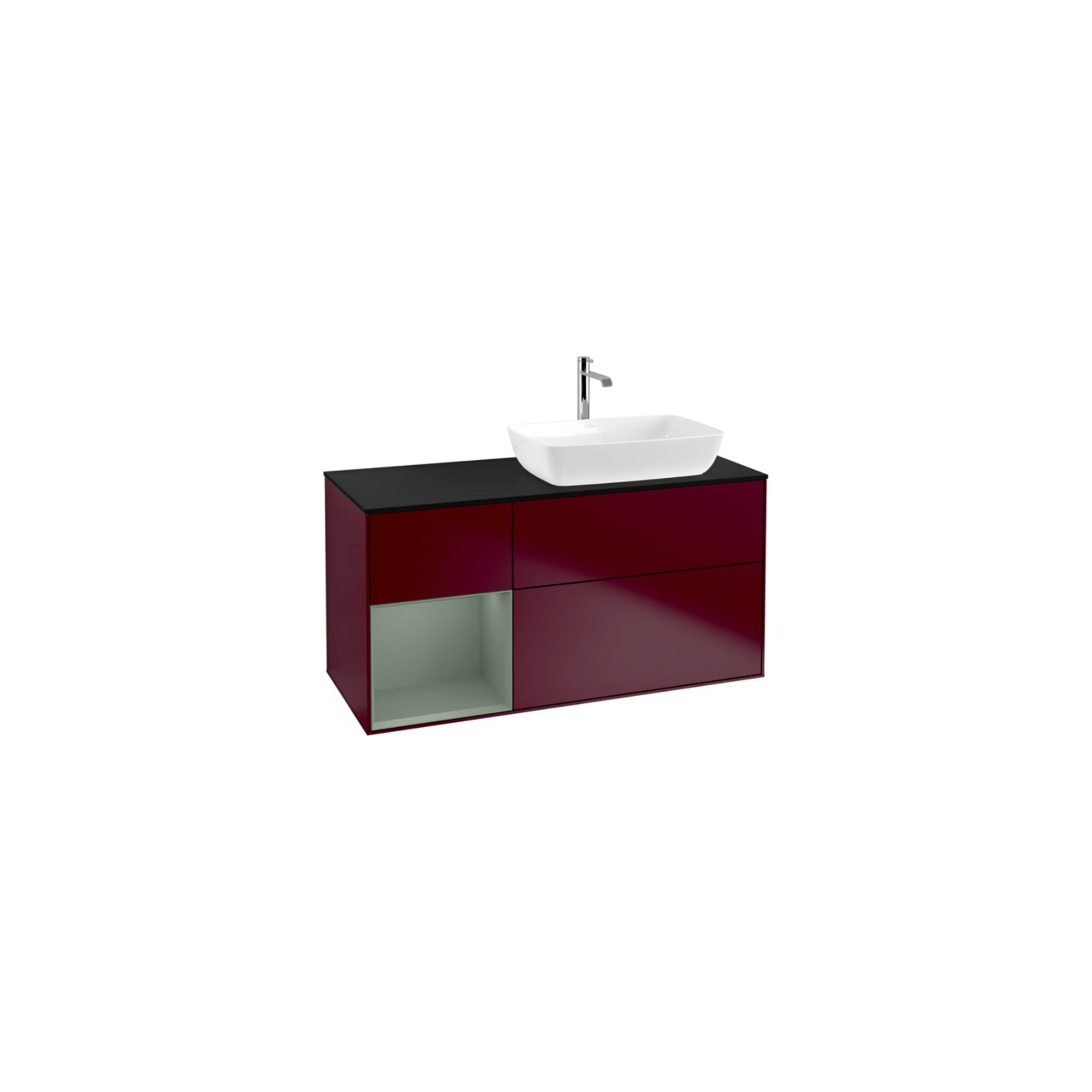V&B Waschtischunterschrank Wandbeleuchtung Finion 120cm, Pl bla m, Reg Oli. m Lac, Peo m ; Villeroy & Boch