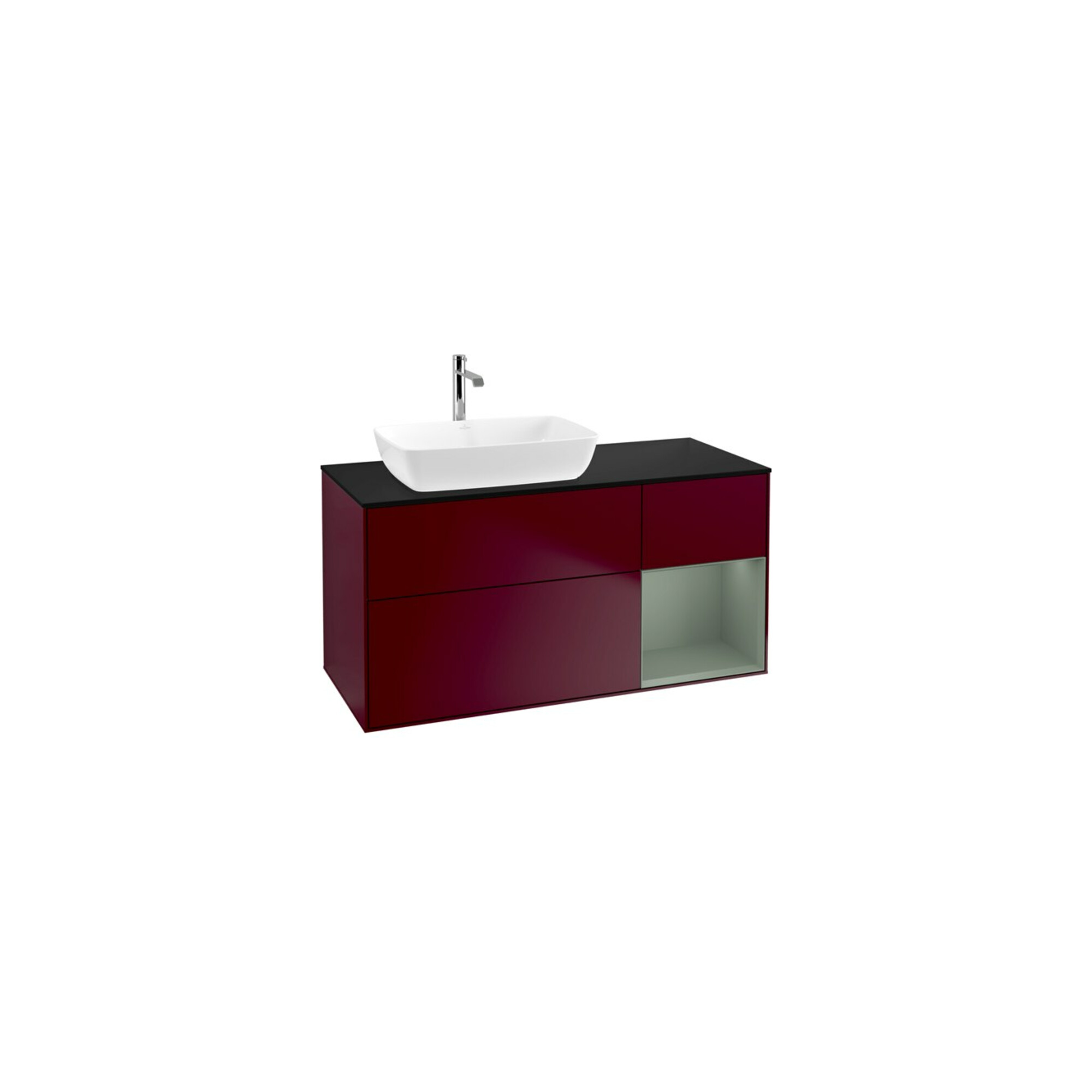 V&B Waschtischunterschrank Wandbeleuchtung Finion 120cm, Pl bla m, Reg Oli. m Lac, Peo m ; Villeroy & Boch
