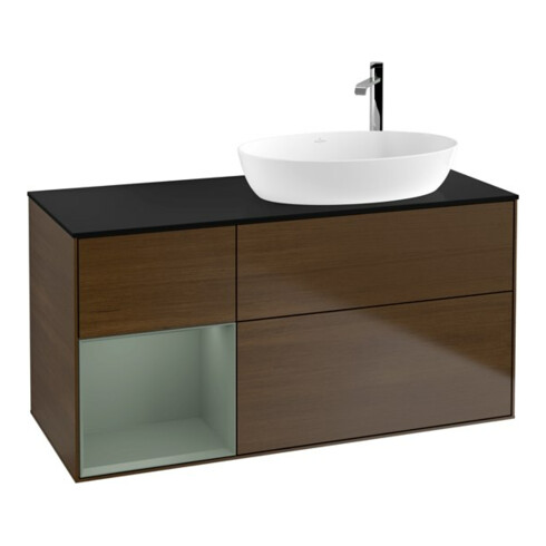 V&B Waschtischunterschrank Wandbeleuchtung Finion 120cm, Pl bla m, Reg Oli. m Lac, wal ven