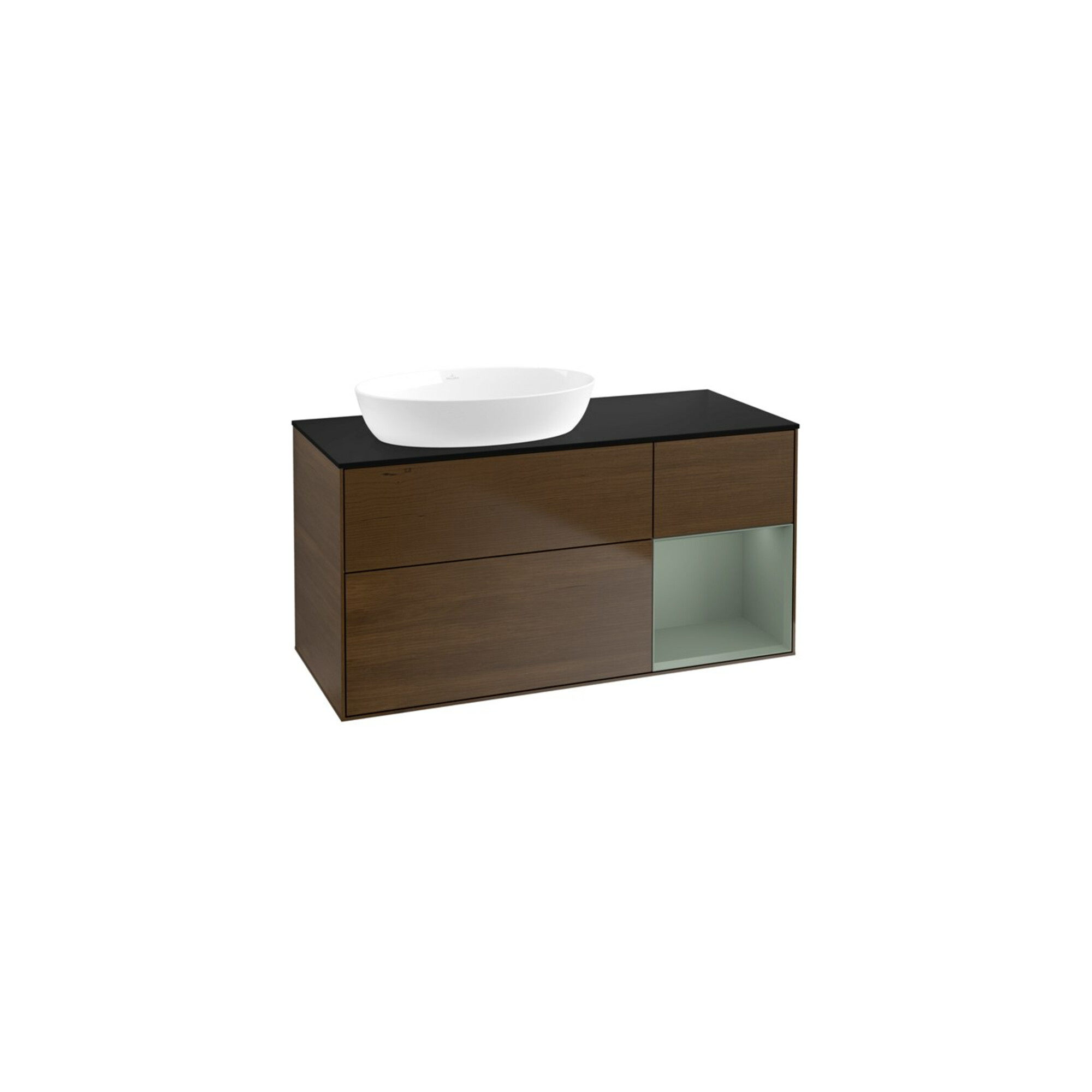 V&B Waschtischunterschrank Wandbeleuchtung Finion 120cm, Pl bla m, Reg Oli. m Lac, wal ven ; Villeroy & Boch