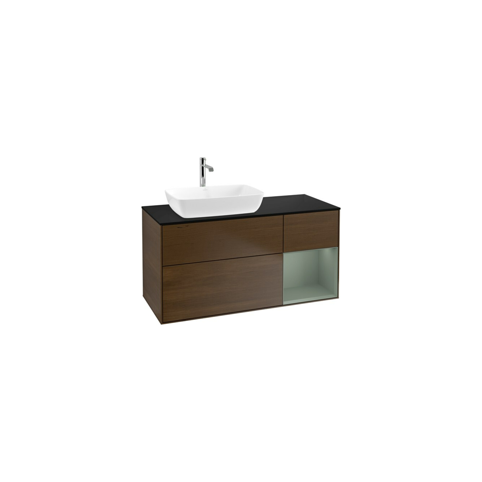 V&B Waschtischunterschrank Wandbeleuchtung Finion 120cm, Pl bla m, Reg Oli. m Lac, wal ven ; Villeroy & Boch