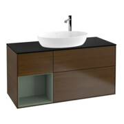 V&B Waschtischunterschrank Wandbeleuchtung Finion 120cm, Pl bla m, Reg Oli. m Lac, wal ven