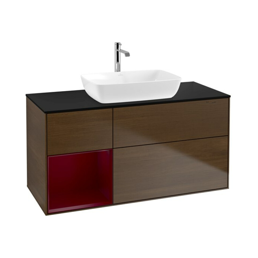 V&B Waschtischunterschrank Wandbeleuchtung Finion 120cm, Pl bla m, Reg Peo m Lac, wal ven