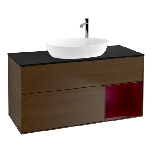 V&B Waschtischunterschrank Wandbeleuchtung Finion 120cm, Pl bla m, Reg Peo m Lac, wal ven