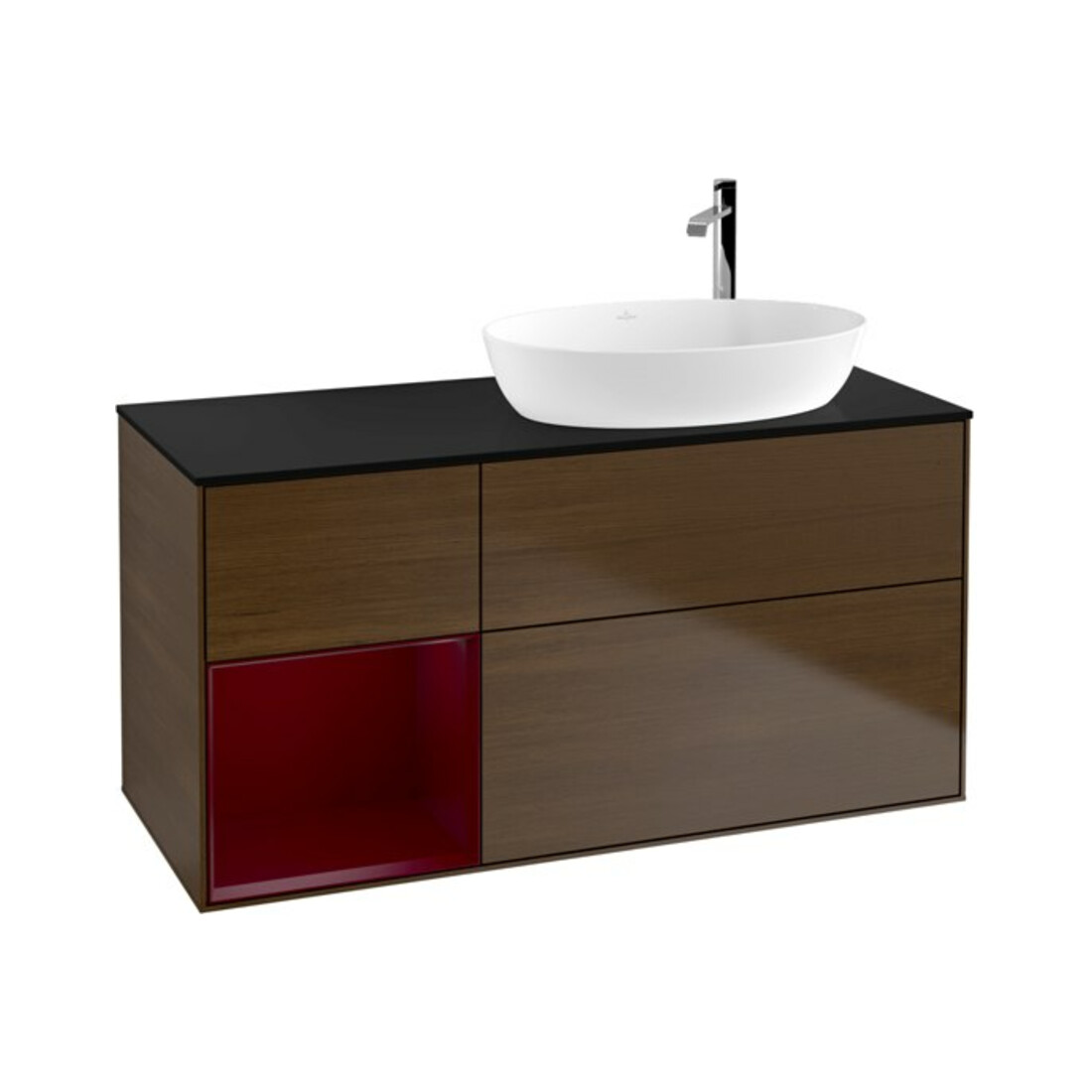 V&B Waschtischunterschrank Wandbeleuchtung Finion 120cm, Pl bla m, Reg Peo m Lac, wal ven