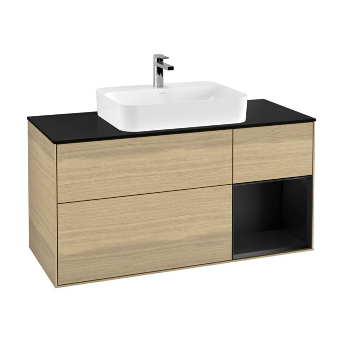 V&B Waschtischunterschrank Wandbeleuchtung Finion 120cm, Pl bla m, Reg re bla m, Oa ven