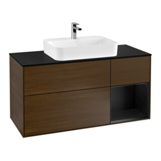 V&B Waschtischunterschrank Wandbeleuchtung Finion 120cm, Pl bla m, Reg re bla m, wal ven