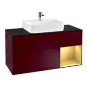 V&B Waschtischunterschrank Wandbeleuchtung Finion 120cm, Pl bla m, Reg re gol m, Peo m