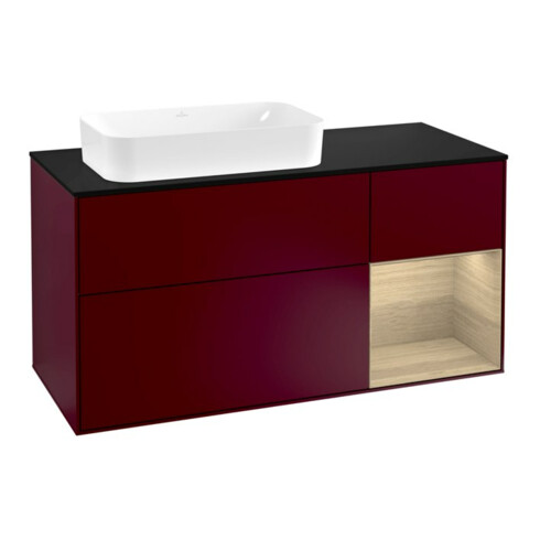V&B Waschtischunterschrank Wandbeleuchtung Finion 120cm, Pl bla m, Reg re Oa ven, Peo m