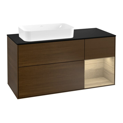 V&B Waschtischunterschrank Wandbeleuchtung Finion 120cm, Pl bla m, Reg re Oa ven, wal ven