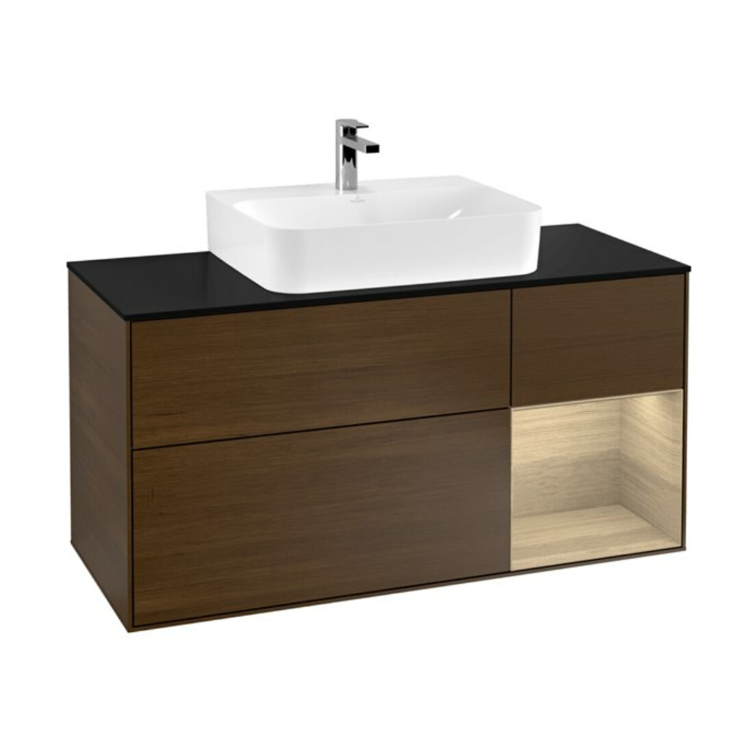 V&B Waschtischunterschrank Wandbeleuchtung Finion 120cm, Pl bla m, Reg re Oa ven, wal ven