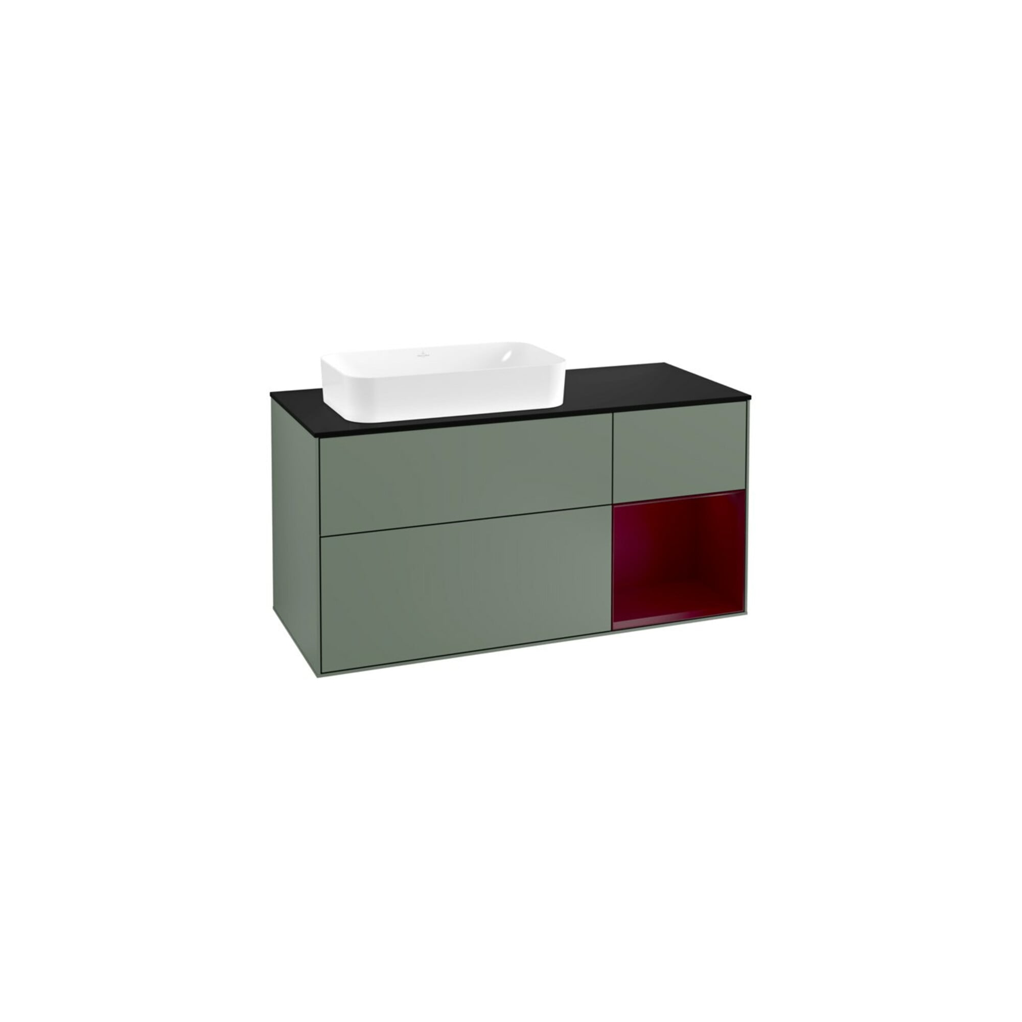 V&B Waschtischunterschrank Wandbeleuchtung Finion 120cm, Pl bla m, Reg re Peo, Oli. m Lac ; Villeroy & Boch