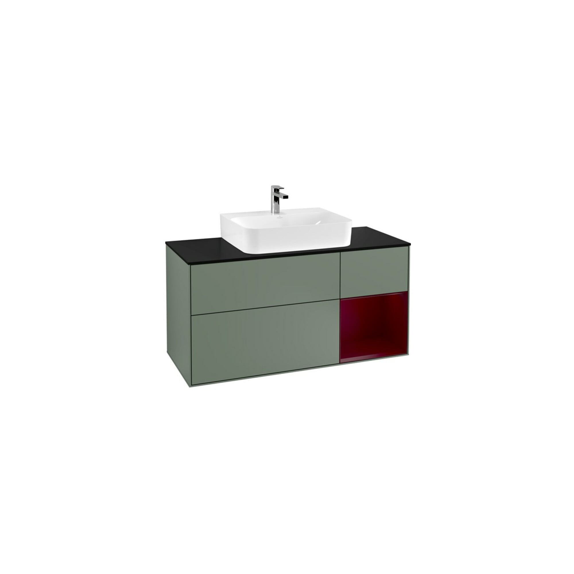 V&B Waschtischunterschrank Wandbeleuchtung Finion 120cm, Pl bla m, Reg re Peo, Oli. m Lac ; Villeroy & Boch