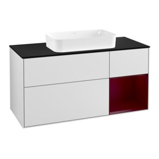 V&B Waschtischunterschrank Wandbeleuchtung Finion 120cm, Pl bla m, Reg re Peo, wh. m Lac