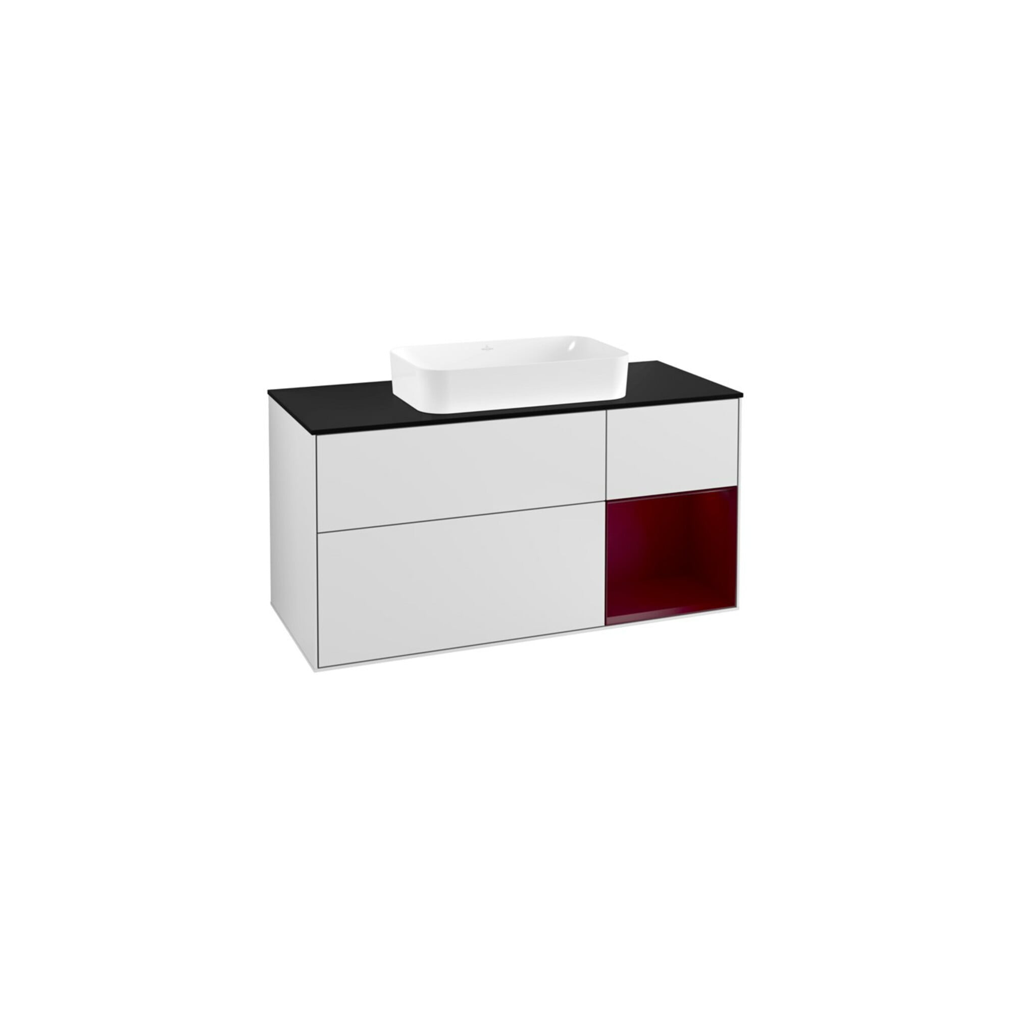 V&B Waschtischunterschrank Wandbeleuchtung Finion 120cm, Pl bla m, Reg re Peo, wh. m Lac ; Villeroy & Boch
