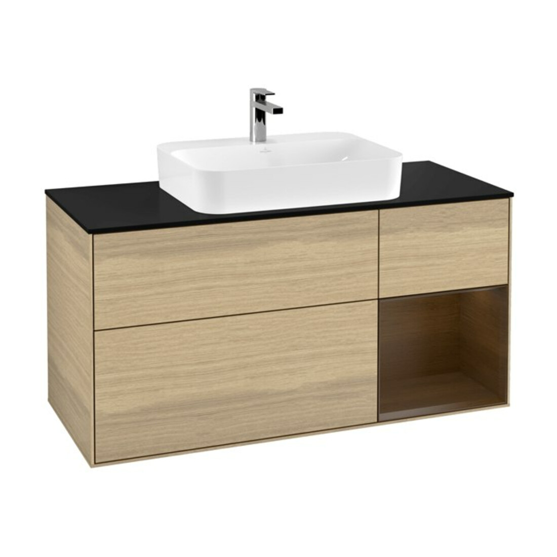 V&B Waschtischunterschrank Wandbeleuchtung Finion 120cm, Pl bla m, Reg re wal ven, Oa ven