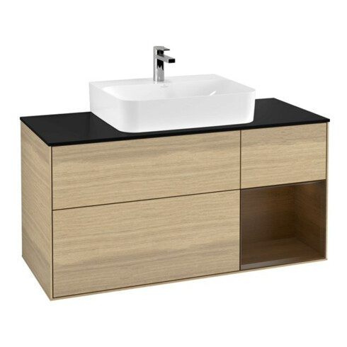V&B Waschtischunterschrank Wandbeleuchtung Finion 120cm, Pl bla m, Reg re wal ven, Oa ven