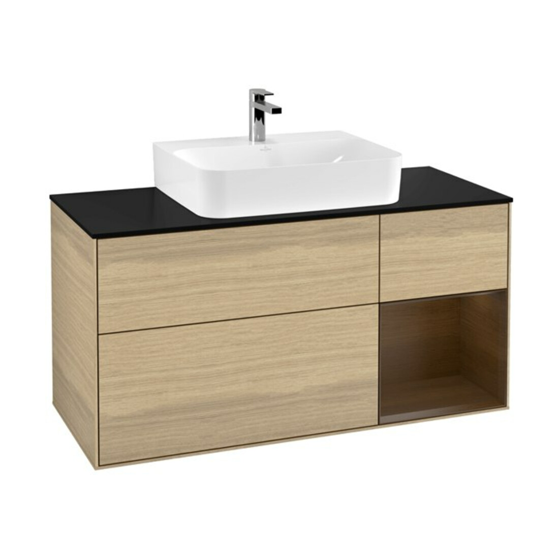 V&B Waschtischunterschrank Wandbeleuchtung Finion 120cm, Pl bla m, Reg re wal ven, Oa ven