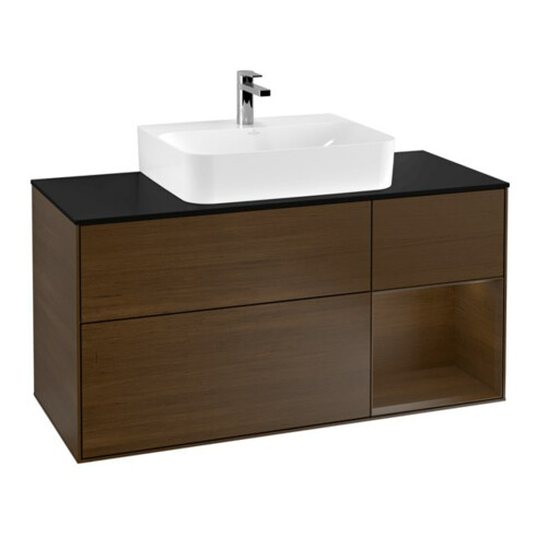 V&B Waschtischunterschrank Wandbeleuchtung Finion 120cm, Pl bla m, Reg re wal ven, wal ven