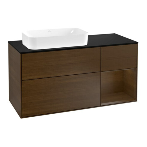 V&B Waschtischunterschrank Wandbeleuchtung Finion 120cm, Pl bla m, Reg re wal ven, wal ven