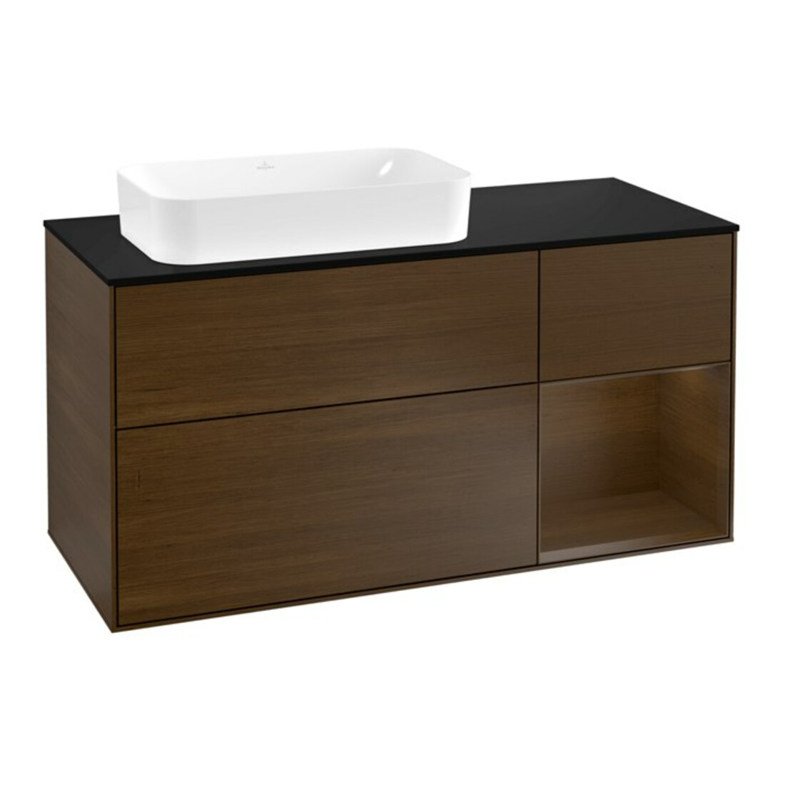 V&B Waschtischunterschrank Wandbeleuchtung Finion 120cm, Pl bla m, Reg re wal ven, wal ven