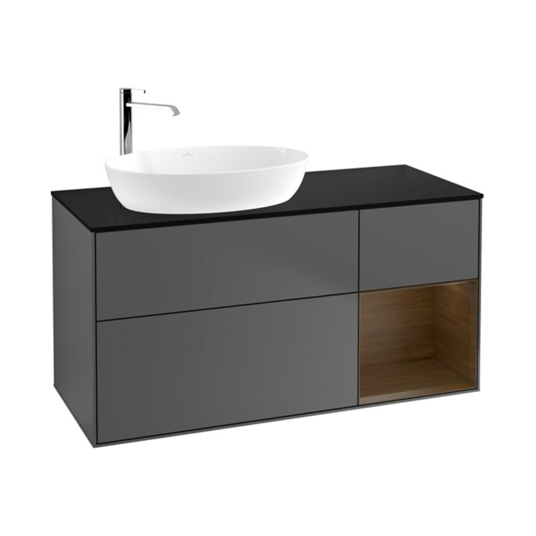 V&B Waschtischunterschrank Wandbeleuchtung Finion 120cm, Pl bla m, Reg wal ven, Anthrac. m